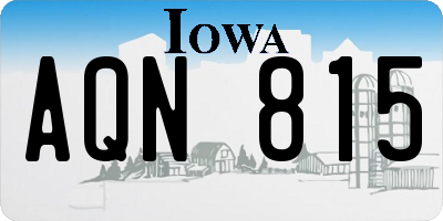 IA license plate AQN815