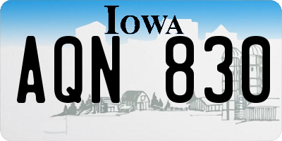 IA license plate AQN830
