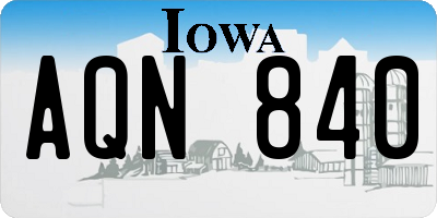 IA license plate AQN840