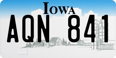 IA license plate AQN841