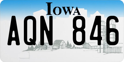 IA license plate AQN846