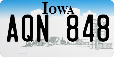 IA license plate AQN848