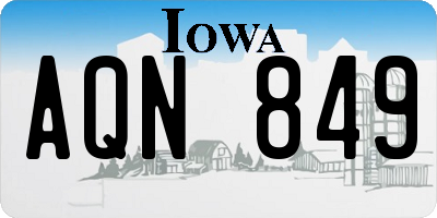 IA license plate AQN849