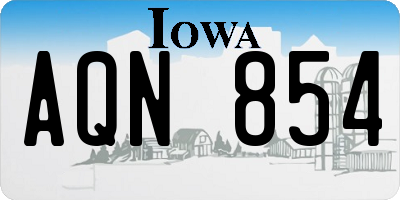 IA license plate AQN854