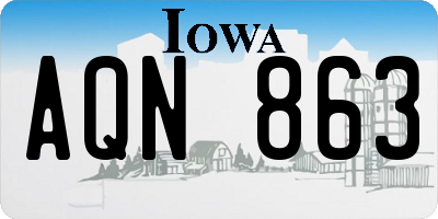 IA license plate AQN863
