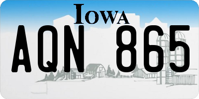 IA license plate AQN865