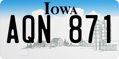 IA license plate AQN871