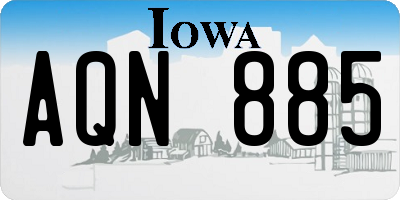 IA license plate AQN885