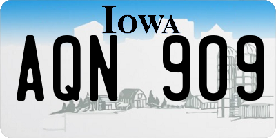 IA license plate AQN909
