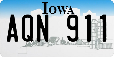 IA license plate AQN911