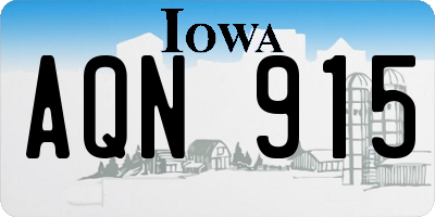 IA license plate AQN915