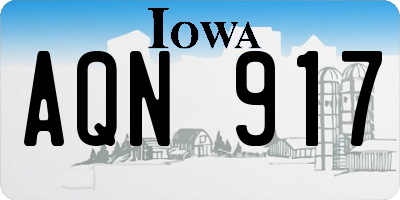 IA license plate AQN917