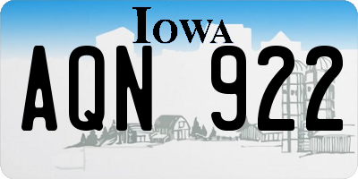 IA license plate AQN922