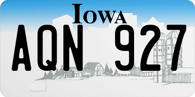 IA license plate AQN927
