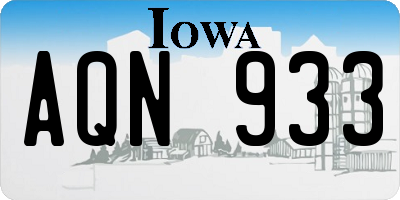 IA license plate AQN933