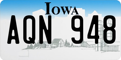 IA license plate AQN948