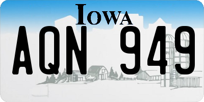 IA license plate AQN949