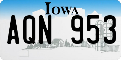 IA license plate AQN953