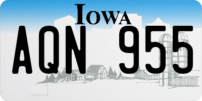 IA license plate AQN955