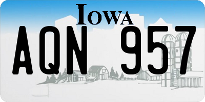 IA license plate AQN957