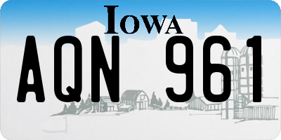 IA license plate AQN961
