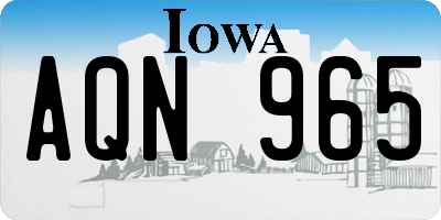 IA license plate AQN965