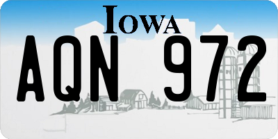 IA license plate AQN972