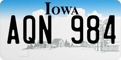 IA license plate AQN984