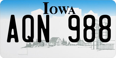 IA license plate AQN988