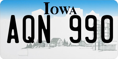 IA license plate AQN990