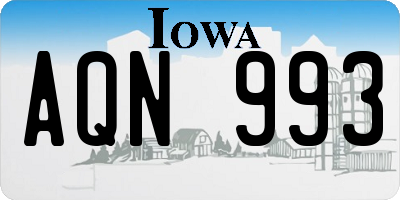 IA license plate AQN993