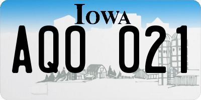 IA license plate AQO021