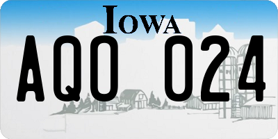 IA license plate AQO024