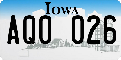 IA license plate AQO026