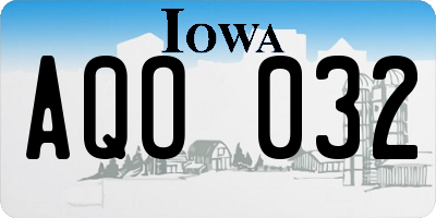IA license plate AQO032
