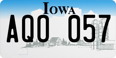 IA license plate AQO057