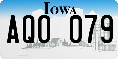 IA license plate AQO079