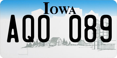 IA license plate AQO089