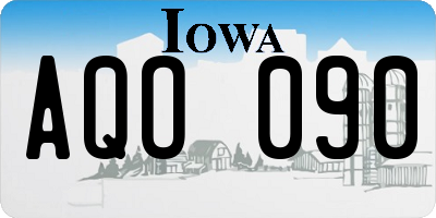 IA license plate AQO090