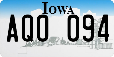 IA license plate AQO094