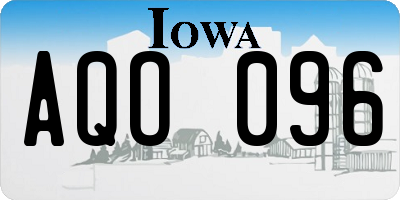 IA license plate AQO096