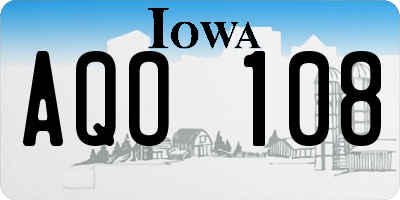 IA license plate AQO108