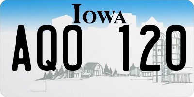 IA license plate AQO120