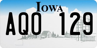IA license plate AQO129