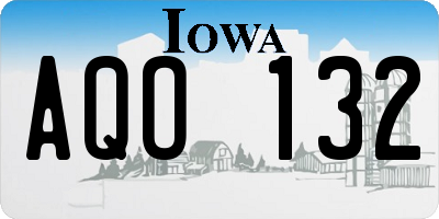 IA license plate AQO132