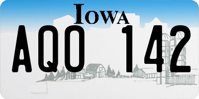 IA license plate AQO142