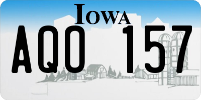 IA license plate AQO157