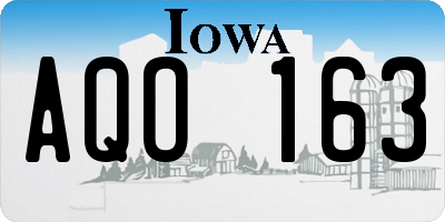 IA license plate AQO163