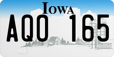 IA license plate AQO165