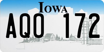 IA license plate AQO172